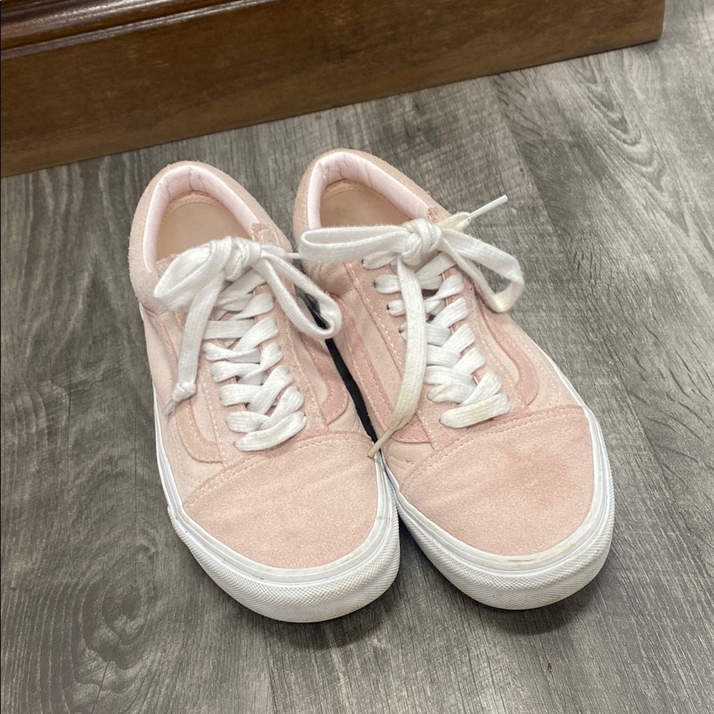 Vans x Madewell Pink and White Sneakers suede